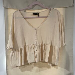 Urban outfitters out from under beige button up top size small